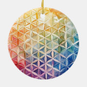 Blume des Lebens - Aquarellmalerei Keramik Ornament (Hinten)