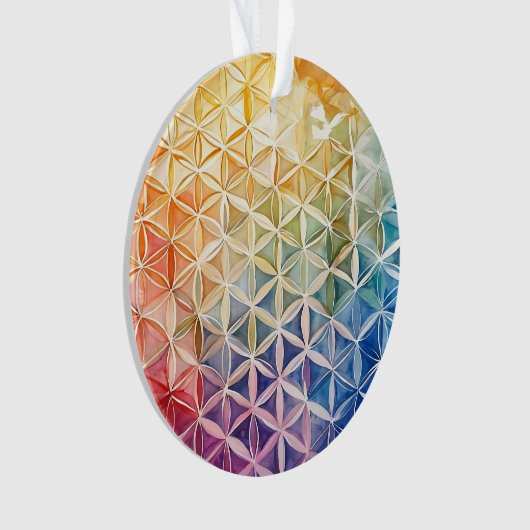 Blume des Lebens - Aquarellmalerei Ornament (Vorderseite)