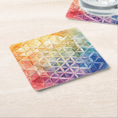 Blume des Lebens - Aquarellmalerei Rechteckiger Pappuntersetzer (angewinkelt)