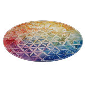 Blume des Lebens - Aquarellmalerei Schneidebrett (Ecke)