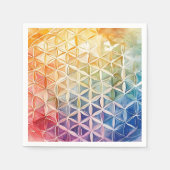 Blume des Lebens - Aquarellmalerei Serviette (Vorderseite)