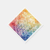 Blume des Lebens - Aquarellmalerei Serviette (Ecke)