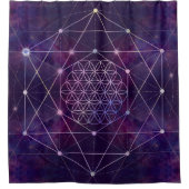 Blume des Lebens auf Nebelfleck - Himmel Duschvorhang (Vorderseite)