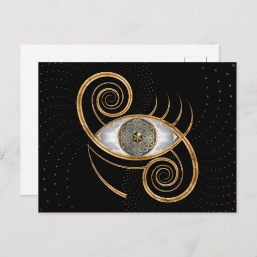 Blume des Lebens - Augenschwinde Postkarte (Vorne/Hinten)