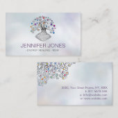 Blume des Lebens - Baum des Lebens - farbenfrohe B Visitenkarte (Vorne/Hinten)