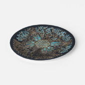 Blume des Lebens - Baum des Lebens - Schmetterling Pappteller (Schrägansicht)