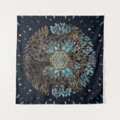 Blume des Lebens - Baum des Lebens - Schmetterling Wandteppich (Vorderseite (Horizontal))