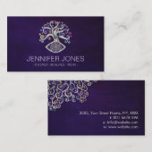 Blume des Lebens - Baum des Lebens - Silber Visitenkarte (Vorne/Hinten)