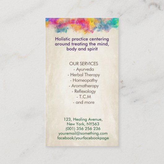 Blume des Lebens - Baum des Lebens Visitenkarte (Rückseite)