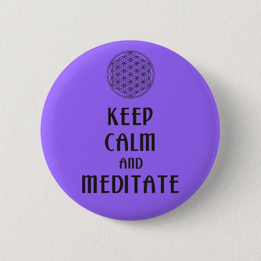 Blume des Lebens - BEHALTEN KALM und MEDITAT Button (Vorderseite)