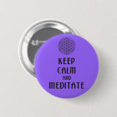 Blume des Lebens - BEHALTEN KALM und MEDITAT Button (Vorne & Hinten)