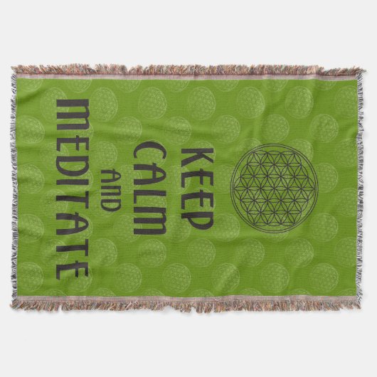 Blume des Lebens - BEHALTEN KALM und MEDITAT Decke (Vorderseite)