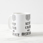 Blume des Lebens - BEHALTEN KALM und MEDITAT Kaffeetasse (Vorderseite Links)