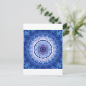 Blume des Lebens blau Postkarte (Stehend Vorderseite)