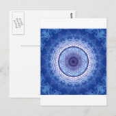 Blume des Lebens blau Postkarte (Vorne/Hinten)