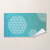 Blume des Lebens blau / türkis Badhandtuch Set (Handtuch)
