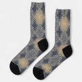 BLUME DES LEBENS - Blaues Sandmuster Socken (Linkes Detail)