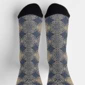 BLUME DES LEBENS - Blaues Sandmuster Socken (Oben)
