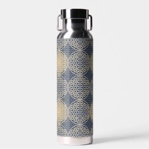 BLUME DES LEBENS - blaues Sandmuster Trinkflasche