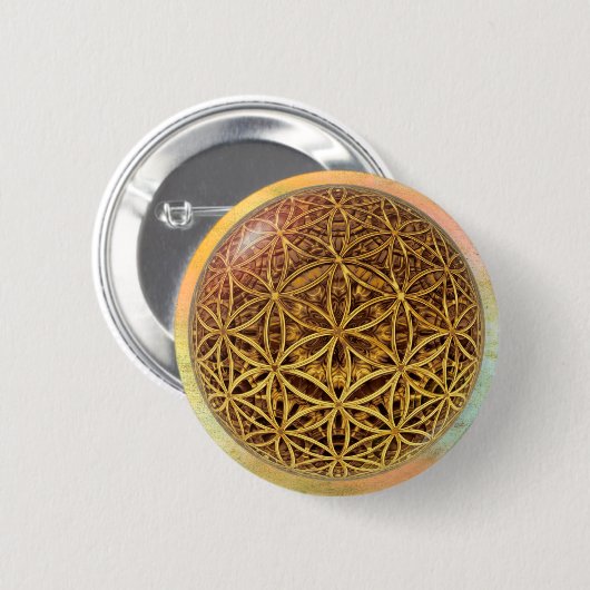 Blume des Lebens / Blume des Lebens - Ballgitter G Button (Vorne & Hinten)