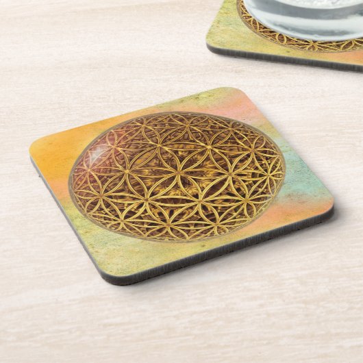 Blume des Lebens / Blume des Lebens - Ballgitter G Getränkeuntersetzer (Linke Seite)