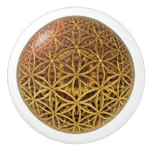 Blume des Lebens / Blume des Lebens - Ballgitter G Keramikknauf (Vorderseite)