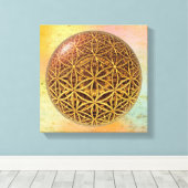 Blume des Lebens / Blume des Lebens - Ballgitter G Leinwanddruck (Insitu (Holzboden))