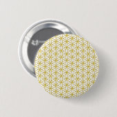 Blume des Lebens / Blume des Lebens - goldenes Mus Button (Vorne & Hinten)
