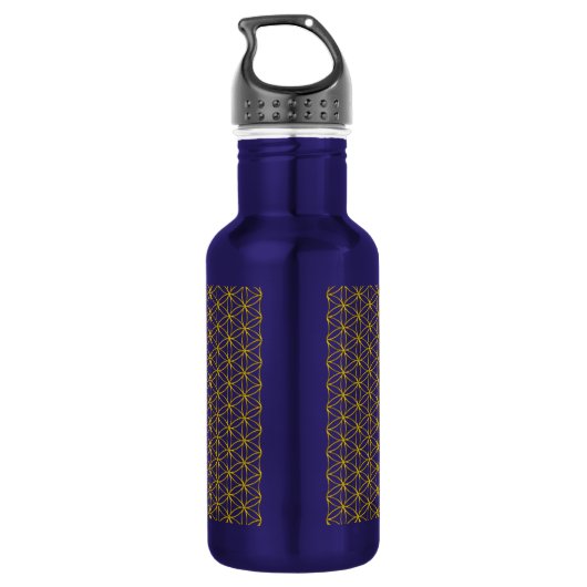 Blume des Lebens / Blume des Lebens - goldenes Mus Trinkflasche (Rückseite)