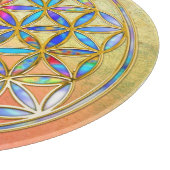 Blume des Lebens / Blume des Lebens - goldfarben Schneidebrett (Ecke)