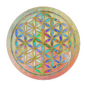 Blume des Lebens / Blume des Lebens - goldfarben Schneidebrett (Vorderseite)