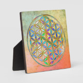 Blume des Lebens / Blume des Lebens - goldfarbig Fotoplatte (Vorderseite)