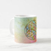 Blume des Lebens / Blume des Lebens - goldfarbig Kaffeetasse (Vorderseite Links)