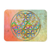 Blume des Lebens / Blume des Lebens - goldfarbig Magnet (Horizontal)