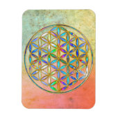 Blume des Lebens / Blume des Lebens - goldfarbig Magnet (Vertikal)