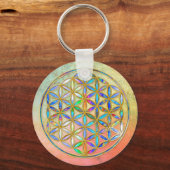 Blume des Lebens / Blume des Lebens - goldfarbig Schlüsselanhänger (Vorderseite)