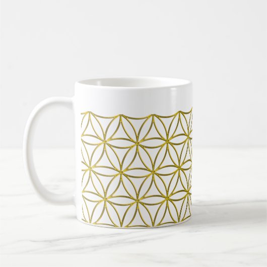 Blume des Lebens / Blume des Lebens - Gratgold Kaffeetasse (Links)