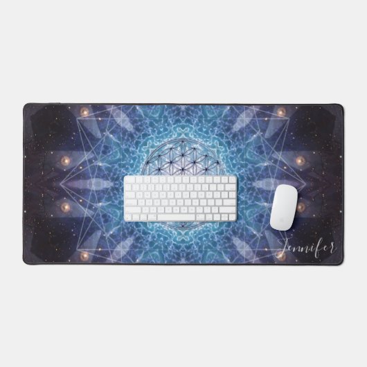 Blume des Lebens | Blume des Lebens-Heiliges Unive Schreibtischunterlage (Tastatur & Maus)