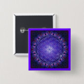 BLUME DES LEBENS / Blume des Lebens Mandala I Plat Button (Vorne & Hinten)