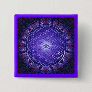 BLUME DES LEBENS / Blume des Lebens Mandala I Plat Button