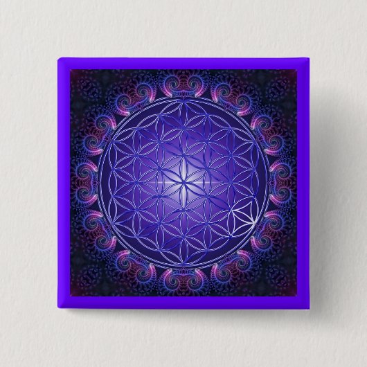 BLUME DES LEBENS / Blume des Lebens Mandala I Plat Button (Vorderseite)