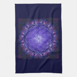 BLUME DES LEBENS / Blume des Lebens Mandala I Plat Geschirrtuch