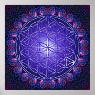 BLUME DES LEBENS / Blume des Lebens Mandala I Plat Poster