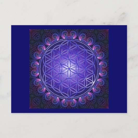 BLUME DES LEBENS / Blume des Lebens Mandala I Plat Postkarte (Vorderseite)