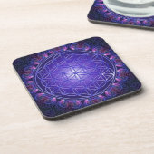 BLUME DES LEBENS / Blume des Lebens Mandala I Plat Untersetzer (Linke Seite)