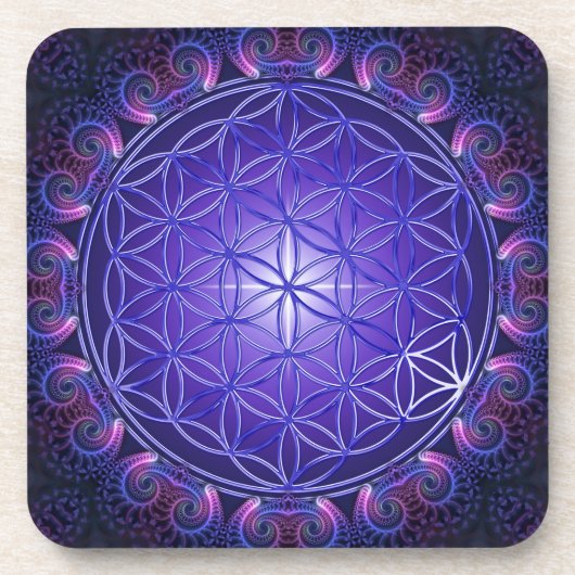 BLUME DES LEBENS / Blume des Lebens Mandala I Plat Untersetzer (Vorderseite)