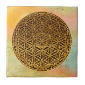 Blume des Lebens / Blume des Lebens - Medaillengol Fliese (Vorderseite)