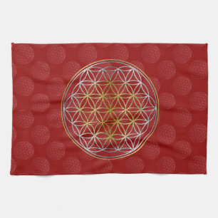 Blume des Lebens / Blume des Lebens - Muster rot Handtuch