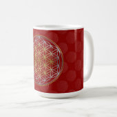 Blume des Lebens / Blume des Lebens - Muster rot Kaffeetasse (VorderseiteRechts)