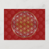 Blume des Lebens / Blume des Lebens - Muster rot Postkarte (Vorderseite)